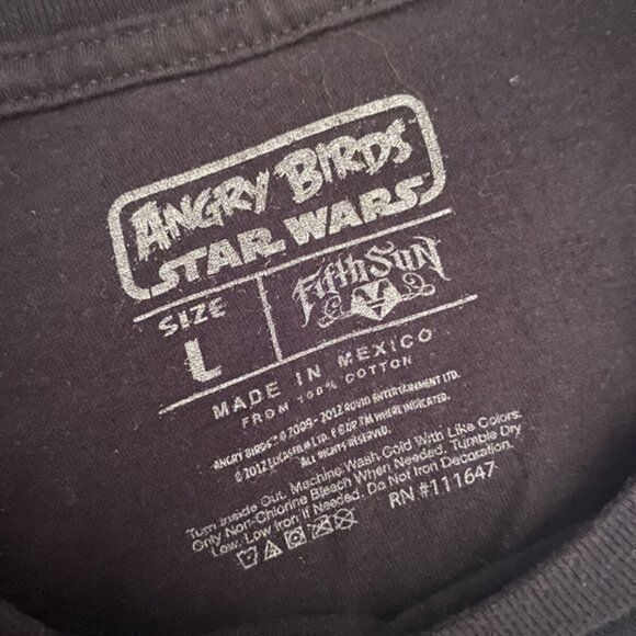 Star Wars Angry Birds Darth Vader Graphic T Shirt Shirt Full Cast Mens Large - Picture 3 of 3